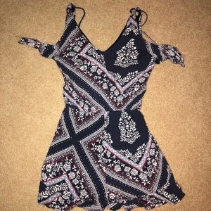 Patterned off the shoulder women’s romper